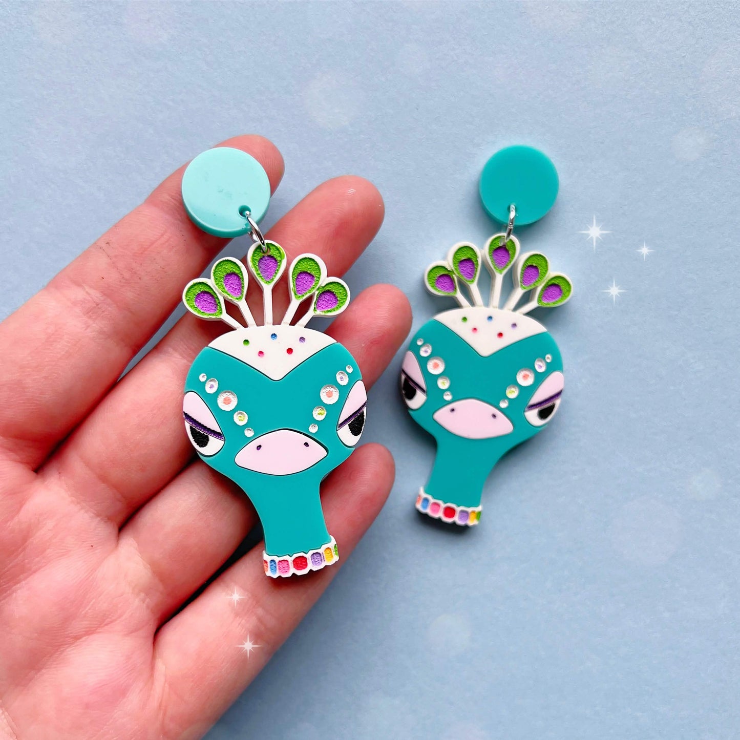 Pavé' Handmade Dangle Acrylic Earrings & Keychains