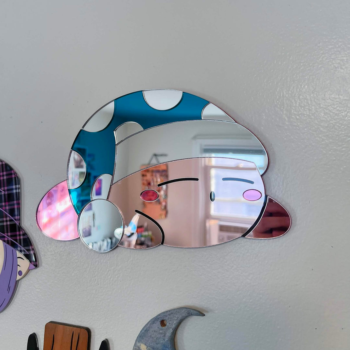 Sleepy Kirby Handmade Acrylic Wall Mirror PRE ORDER