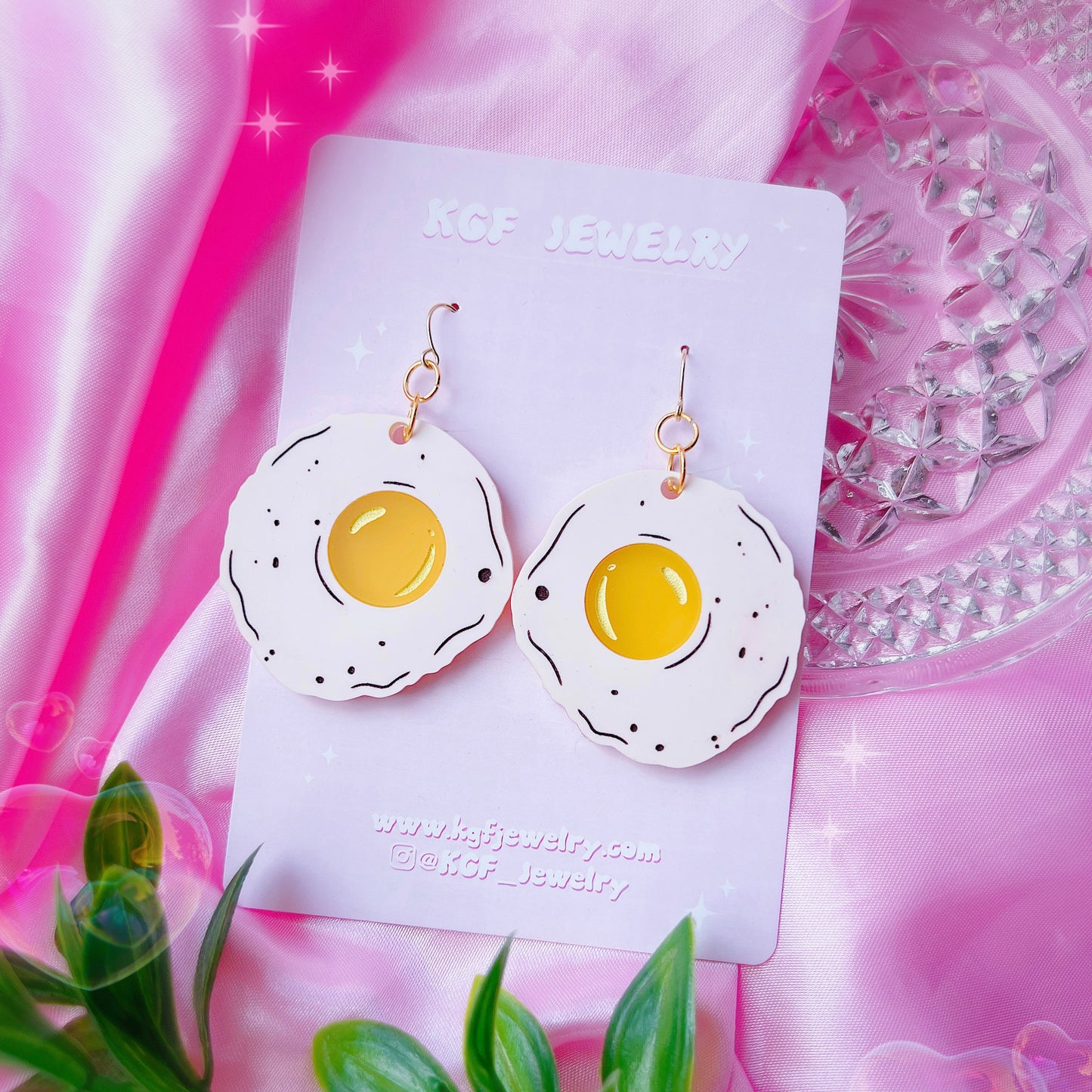 Fried Eggs Acrylic Earrings, Keychains & Pins