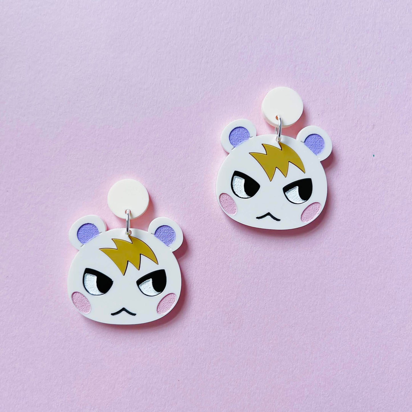 Marshal Squirrel Villager Video Game Handmade Acrylic Statement Earrings, Keychains, Pins