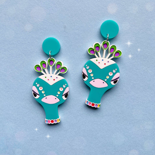 Pavé' Handmade Dangle Acrylic Earrings & Keychains