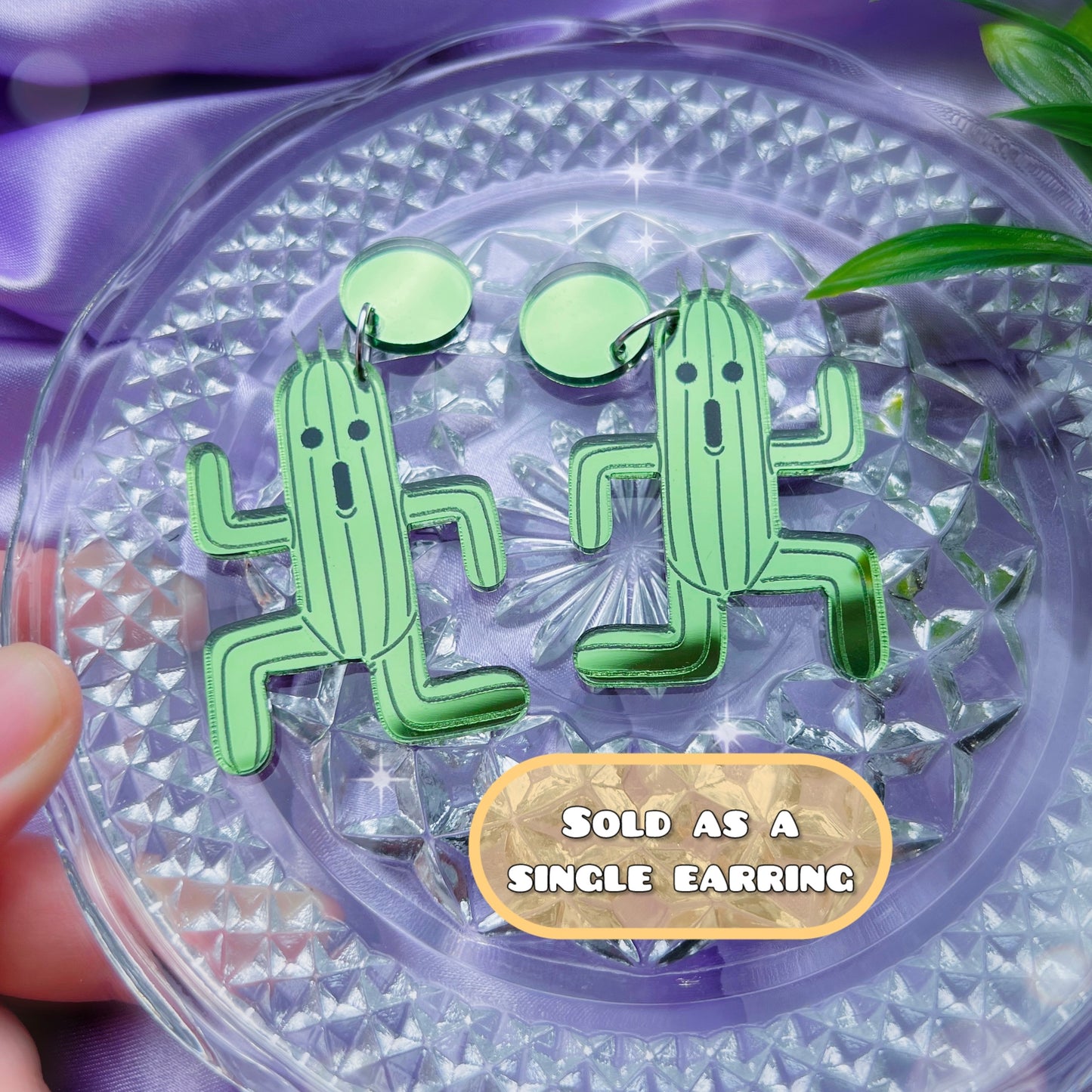 Cactuar Acrylic SINGLE Earrings, Keychains & Pins