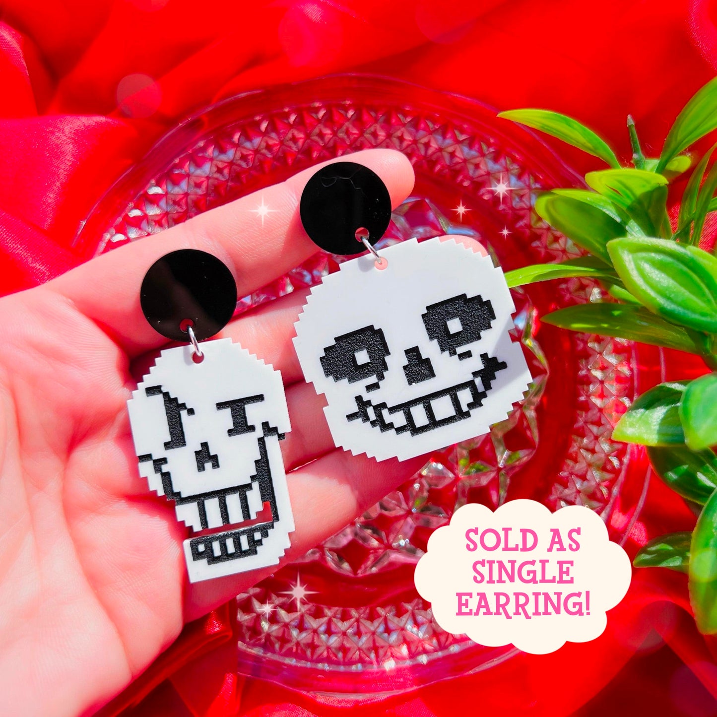 Sans & Papyrus SINGLE Acrylic Earrings, Keychains & Pins