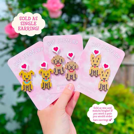 Stardew Cats & Dogs Single Mix & Match Acrylic Earrings, Keychains & Pins