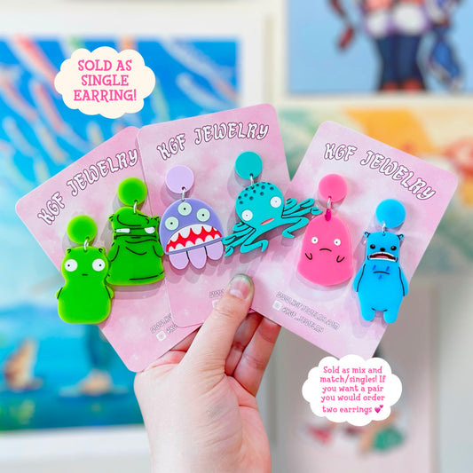 Kuchi Kopi & Friends SINGLE Mix and Match Acrylic Earrings & Keychains