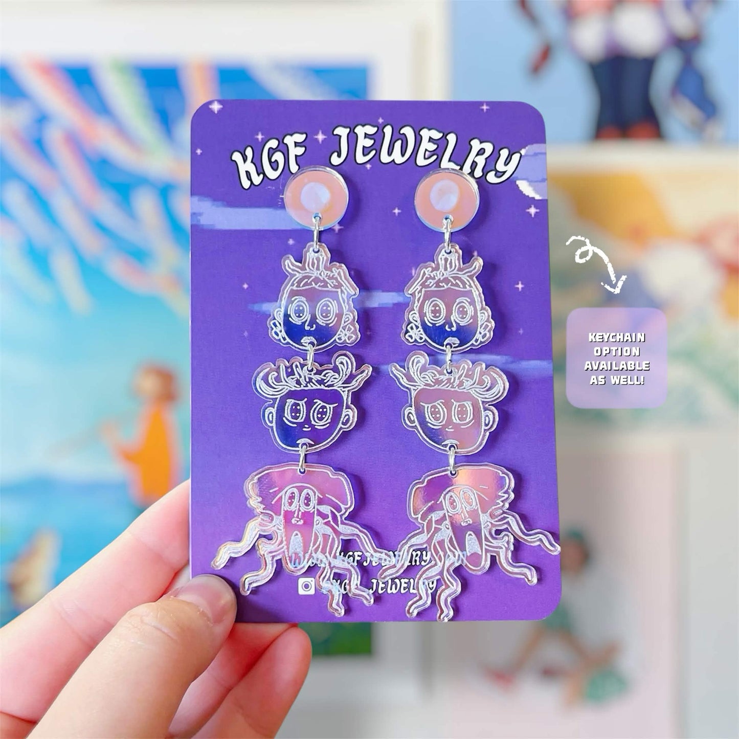 Ghost Children Handmade Acrylic Statement Earrings & Keychains