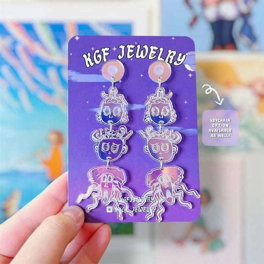 Ghost Children Handmade Acrylic Statement Earrings & Keychains