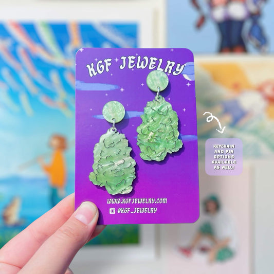 Weed Nugs Handmade Acrylic Statement Earrings, Keychains, Pins