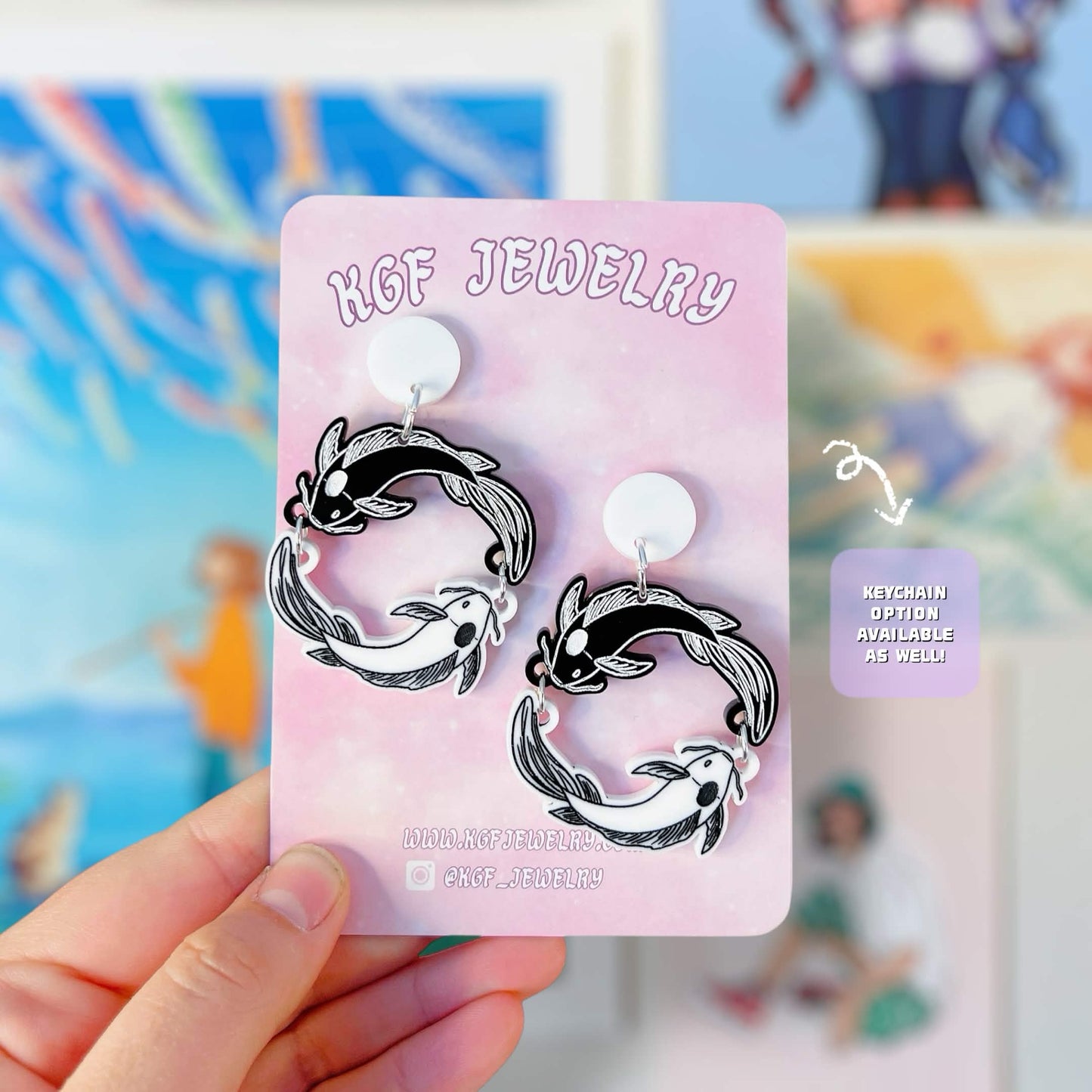 Tui & La Fish Handmade Acrylic Statement Earrings & Keychains