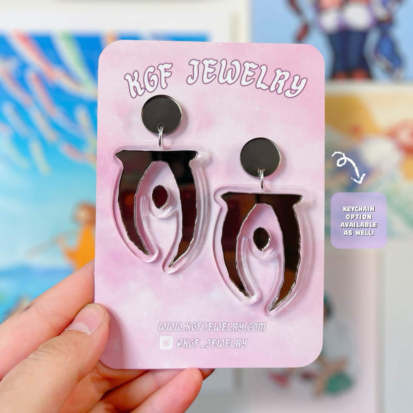 Oblivion Daedric O Video Game Handmade Acrylic Statement Earrings & Keychains