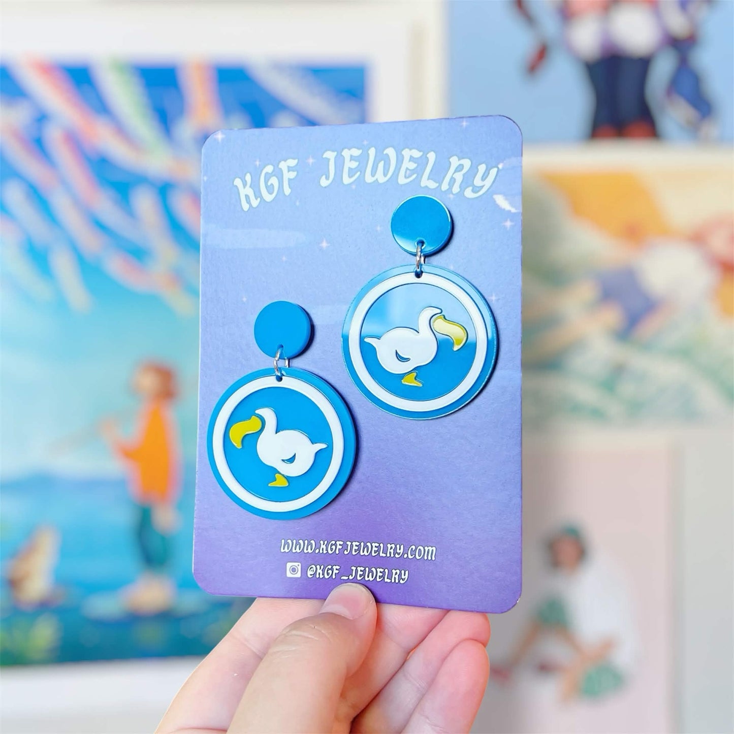 Dodo Airlines Video Game Handmade Acrylic Earrings, Keychains, Pins