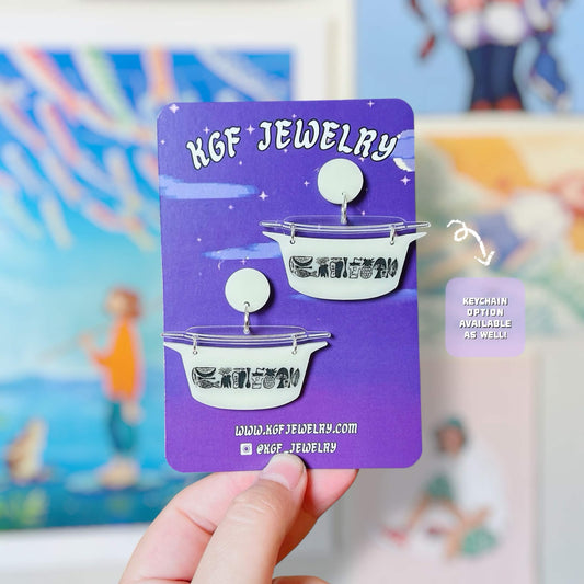 Mod Kitchen Pyrex Dish Handmade Acrylic Earrings & Keychains