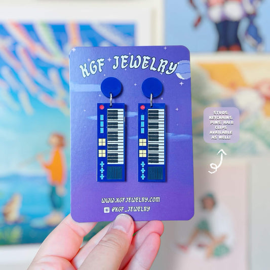 Gene's Keyboard Handmade Acrylic Earrings, Keychains, Pins, Hair Clips