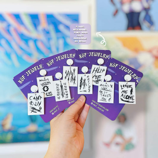 Eight Pages Video Game Handmade Acrylic Earrings, Keychains, Pins, Hair Clips