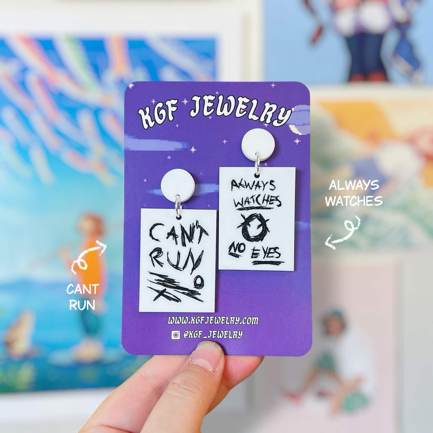 Eight Pages Video Game Handmade Acrylic Earrings, Keychains, Pins, Hair Clips