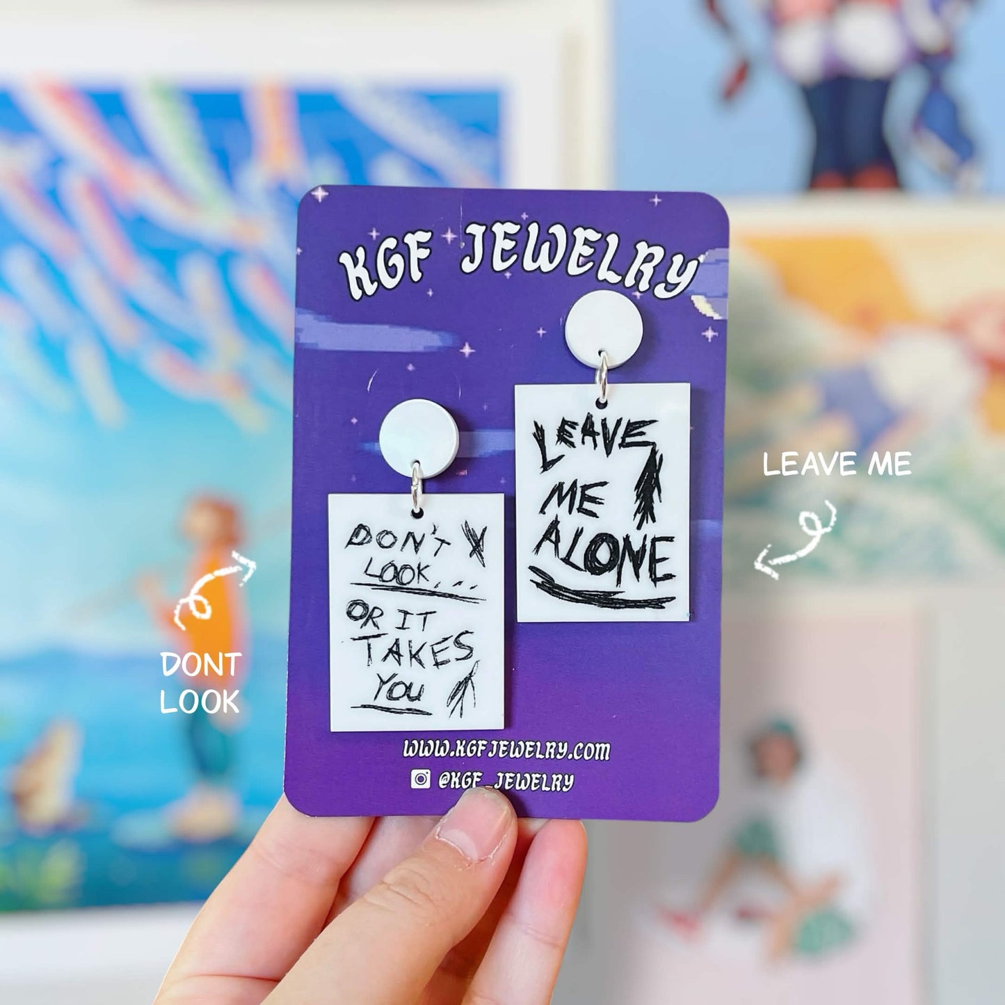 Eight Pages Video Game Handmade Acrylic Earrings, Keychains, Pins, Hair Clips