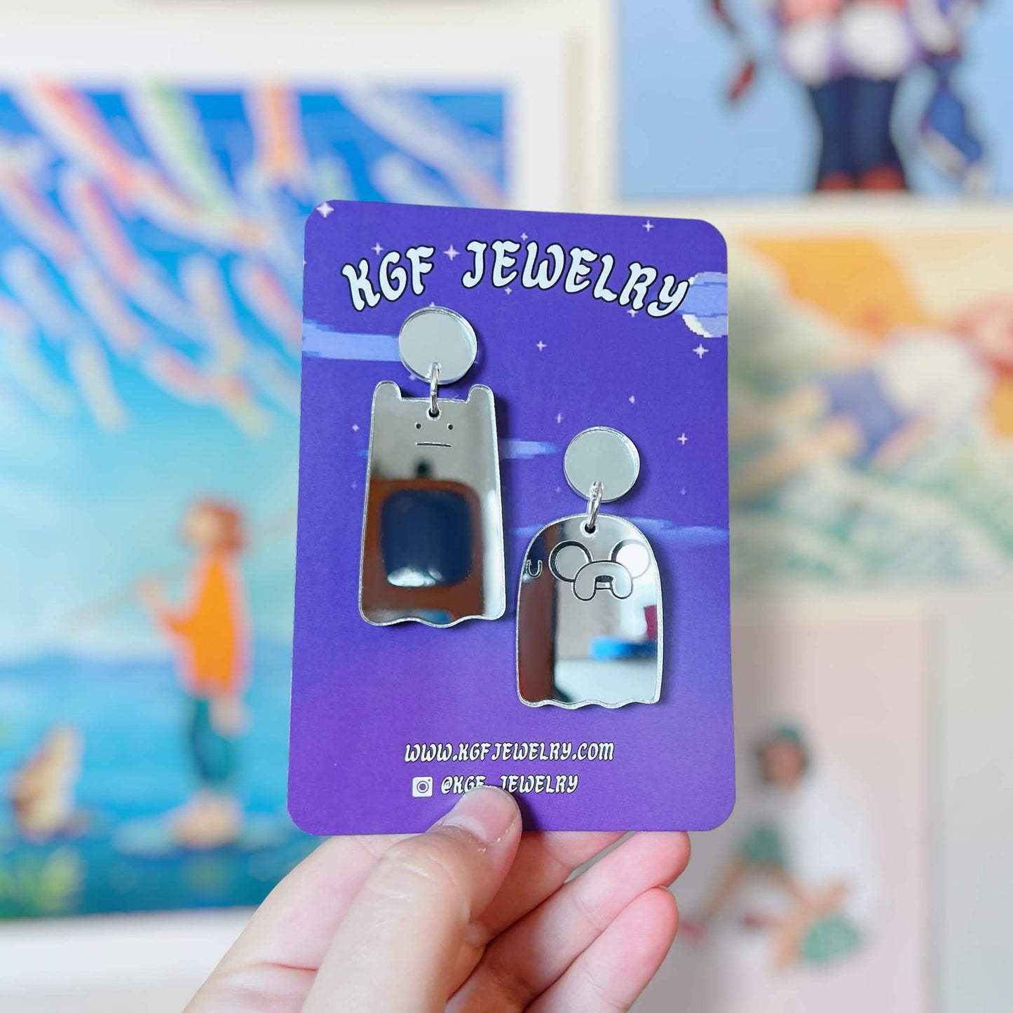 Ghost Bros Handmade Acrylic Earrings, Keychains, Pins, Hair Clips