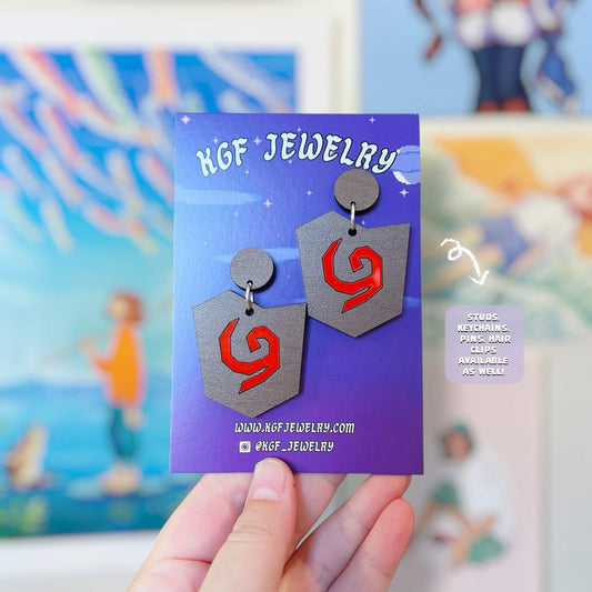 Deku Shield Video Game Handmade Acrylic Earrings, Keychains, Pins, Hair Clips