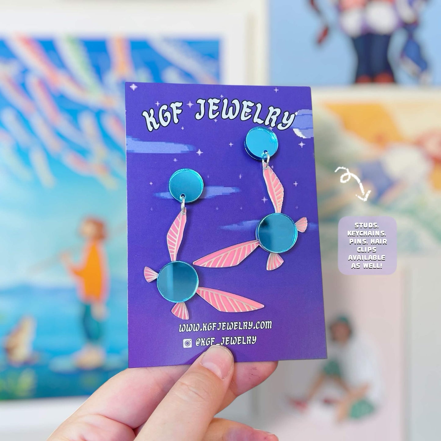 Navi Video Game Handmade Acrylic Earrings, Keychains, Pins
