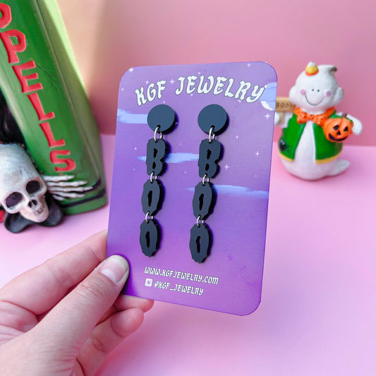 Black Boo Dangles Acrylic Earrings & Keychains