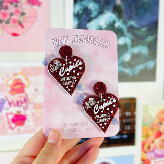 Cupid’s Chapel Valentine's Day Acrylic Earrings, Keychains, Pins