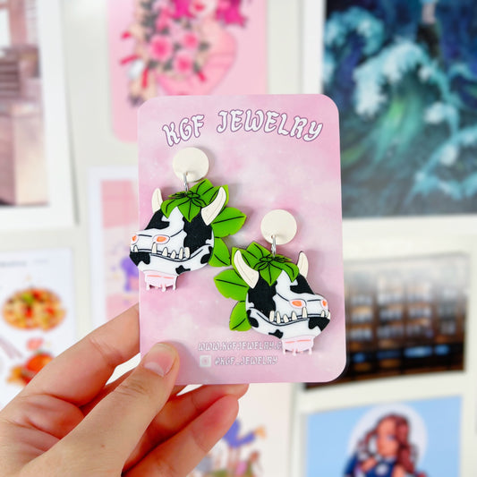Sims Cowplant Acrylic Earrings, Keychains, Pins