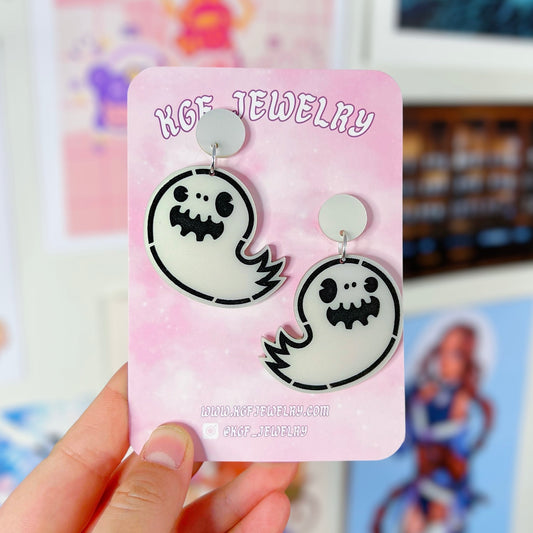 Ghost Boy Acrylic Earrings, Keychains, Pins