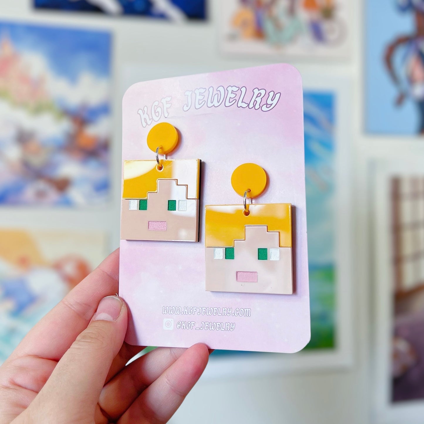 Alex Minecraft Acrylic Earrings, Keychains, Pins