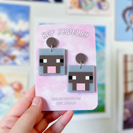 Sheep Minecraft Acrylic Earrings, Keychains, Pins