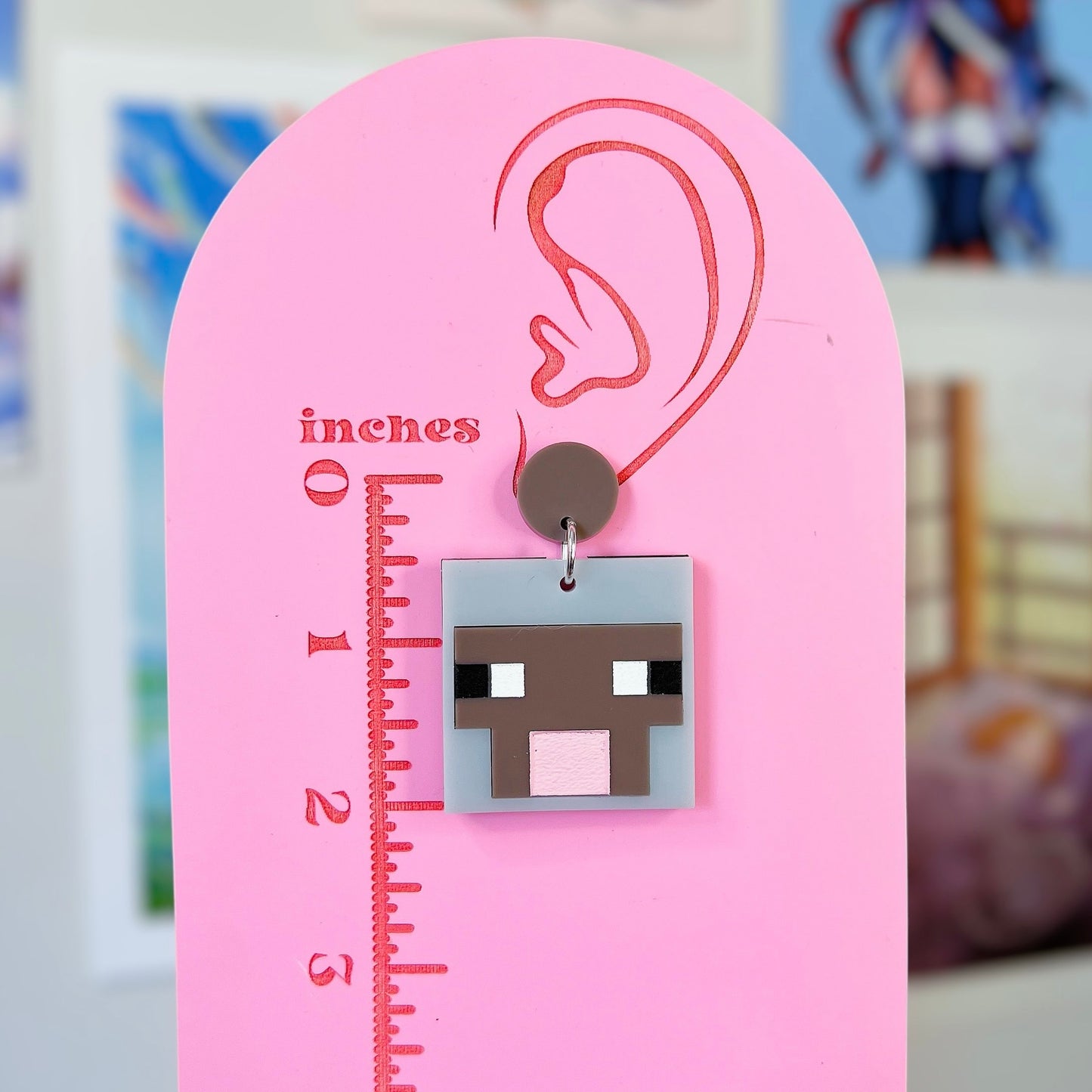 Sheep Minecraft Acrylic Earrings, Keychains, Pins