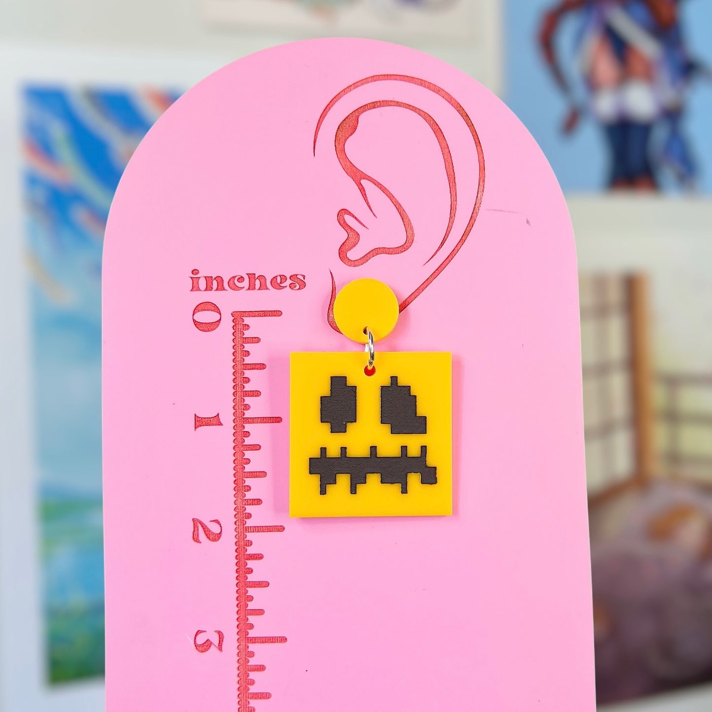 Jack o'Lantern Minecraft Acrylic Earrings, Keychains, Pins