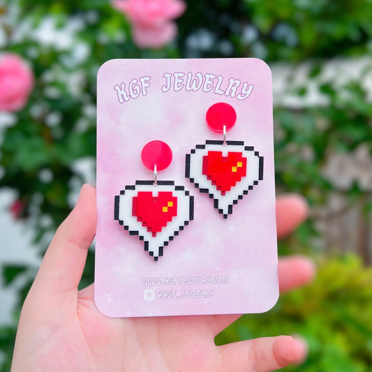 Heart Bubble Emote Acrylic Earrings, Keychains, & Pins