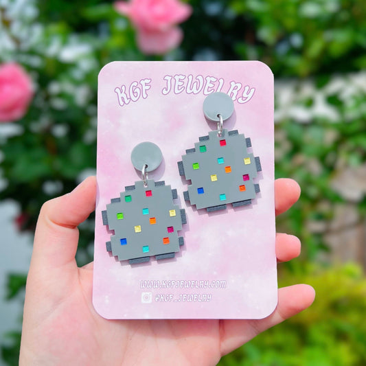 Omni Geode Acrylic Earrings, Keychains & Pins