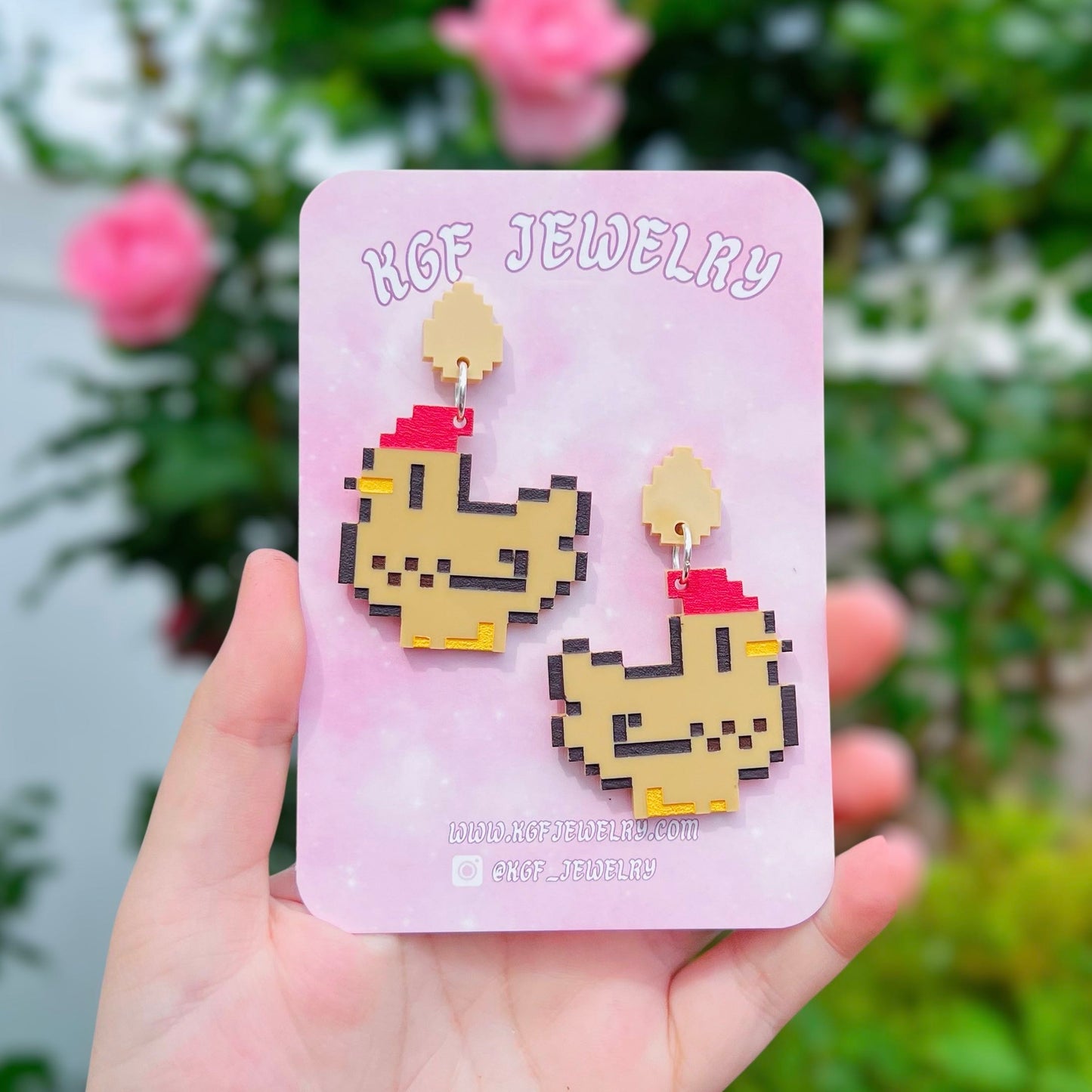 Stardew Chickens Single Mix & Match Acrylic Earrings, Keychains & Pins