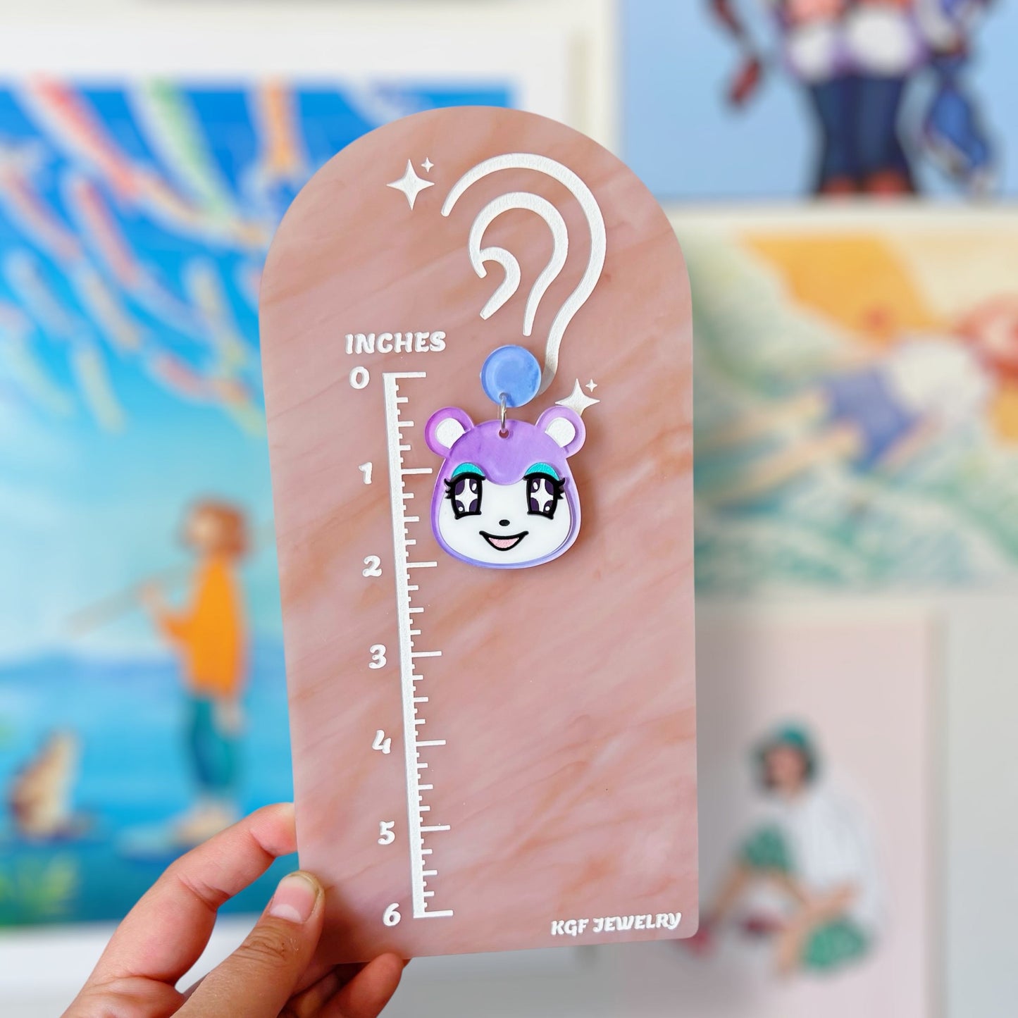 Judy Villager Acrylic Earrings & Keychains