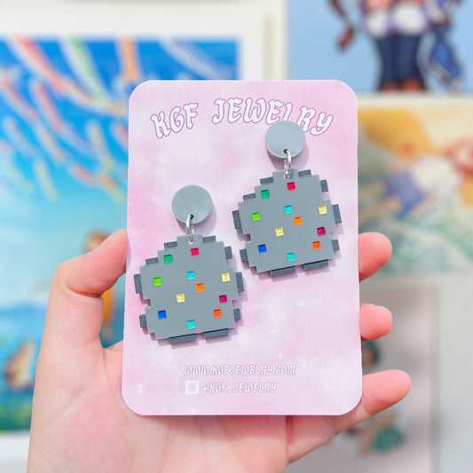 Omni Geode Handmade Acrylic Dangle Earrings & Keychains