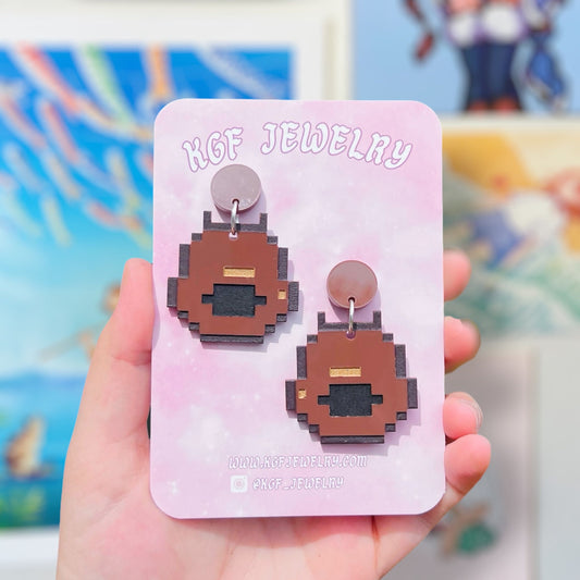 Dwarvish Helm Handmade Acrylic Dangle Earrings & Keychains