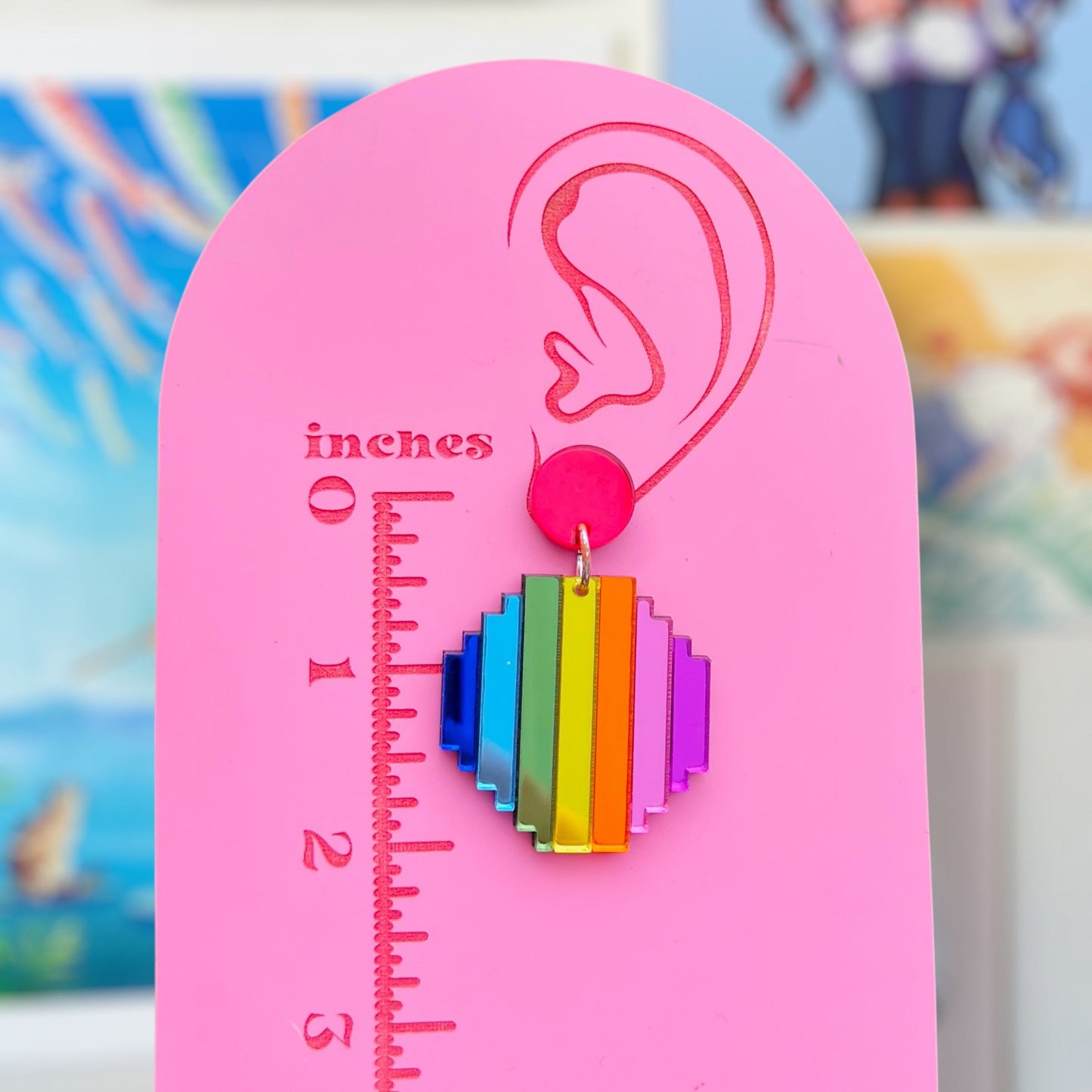 Prismatic Shard Acrylic Earrings, Keychains & Pins