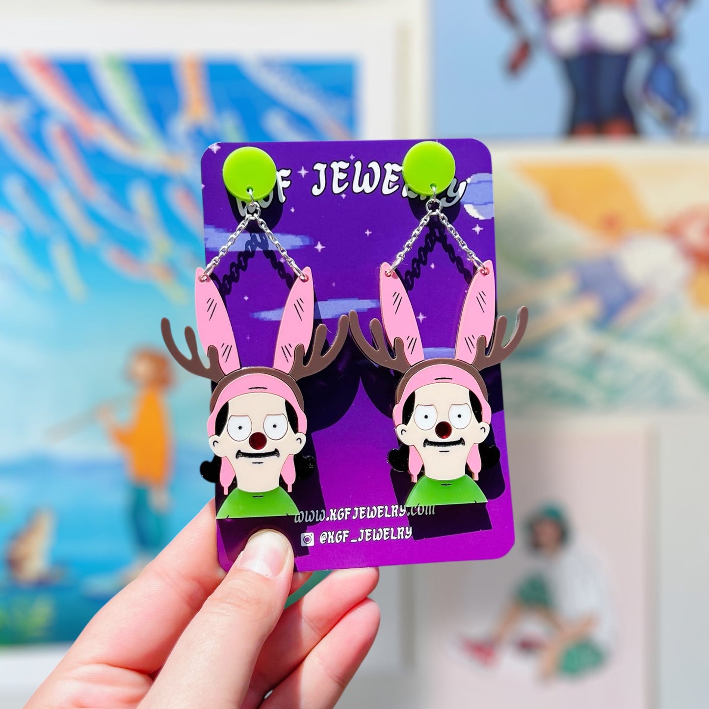 Reindeer Louise Acrylic Earrings