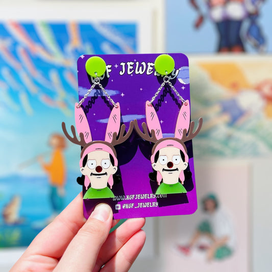 Reindeer Louise Acrylic Earrings