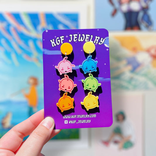 Pastel Junimos Handmade Acrylic Dangle Earrings