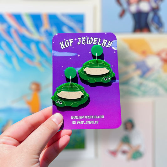 Turtle Sandbox Acrylic Earrings & Keychains