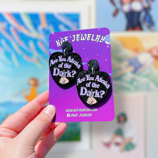 Afraid of the Dark Acrylic Earrings & Keychains