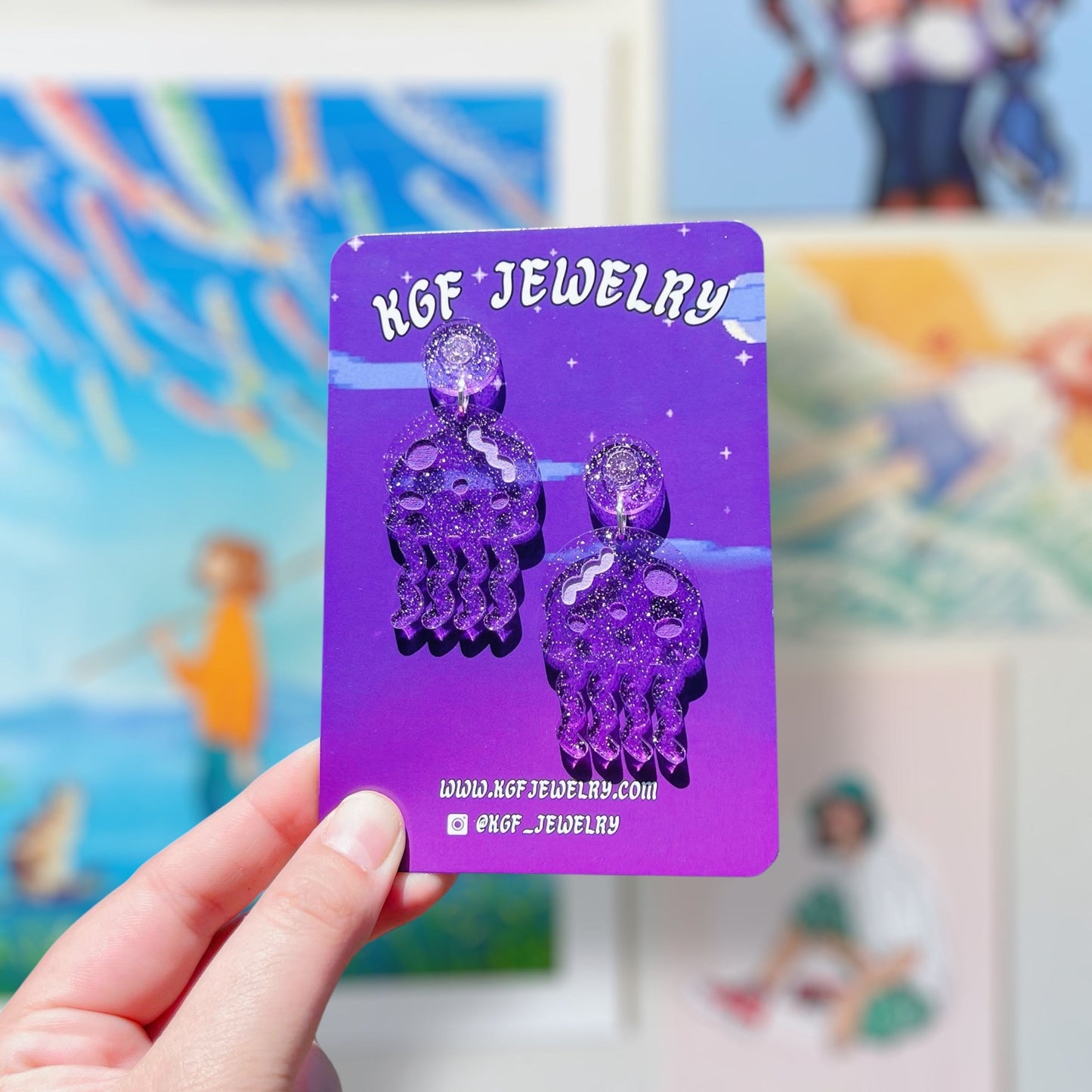 Sponge Jellyfish Acrylic Earrings & Keychains