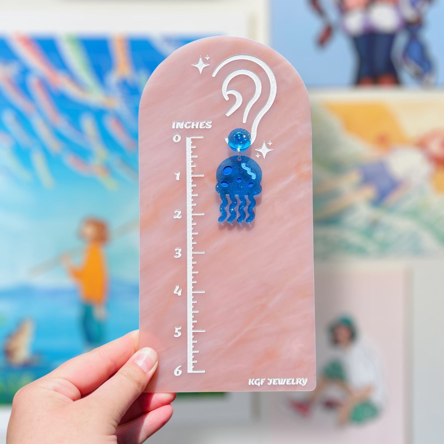 Sponge Jellyfish Acrylic Earrings & Keychains
