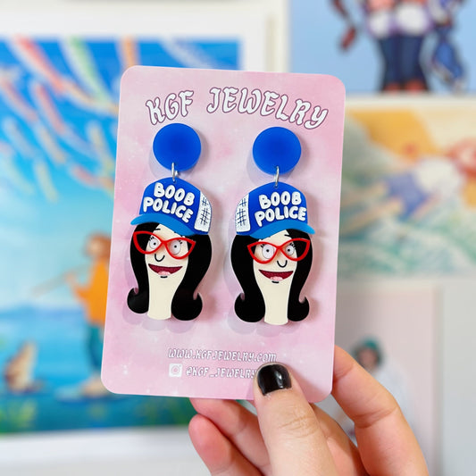 Boob Police Acrylic Earrings & Keychains