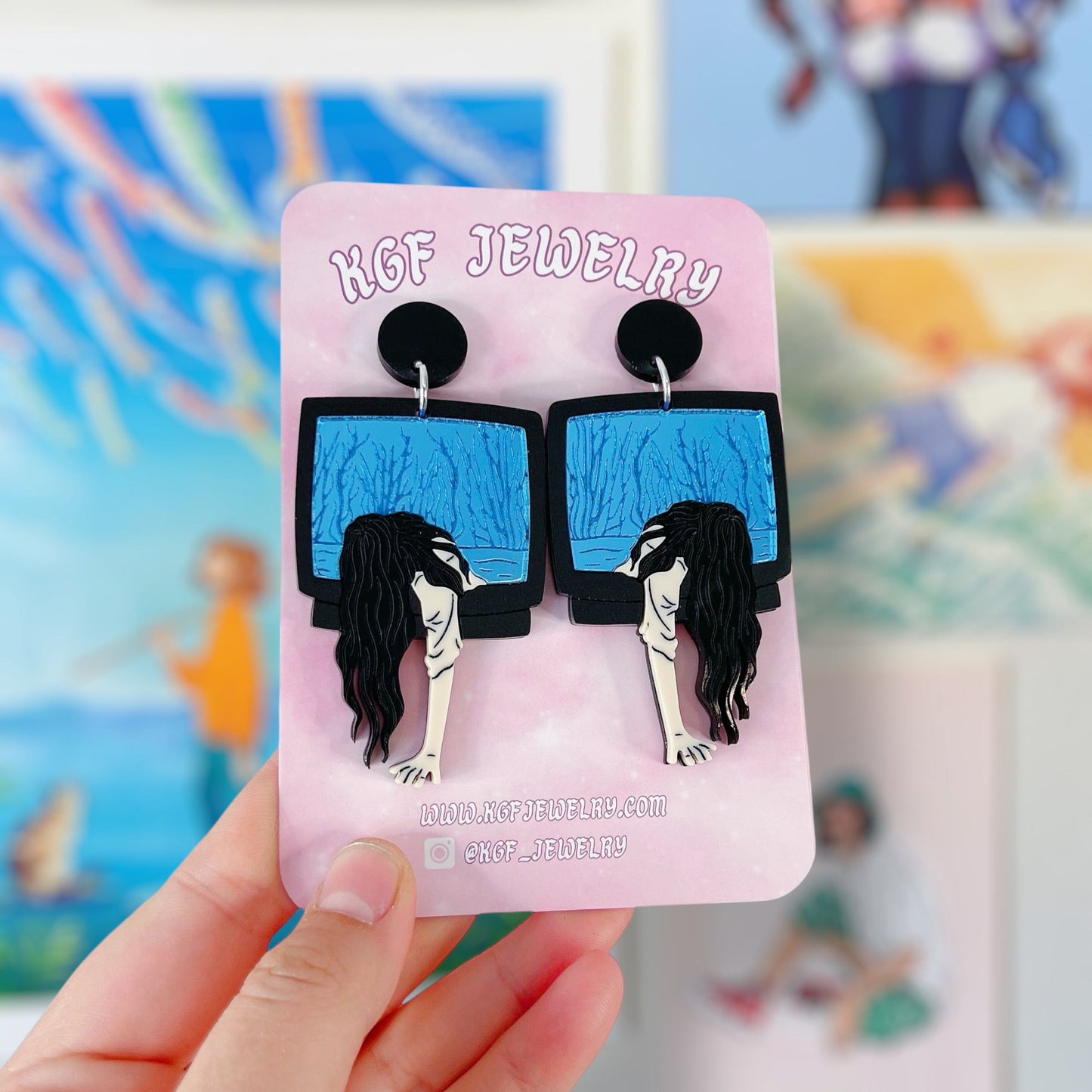 Samara Ring Handmade Acrylic Dangle Earrings & Keychains