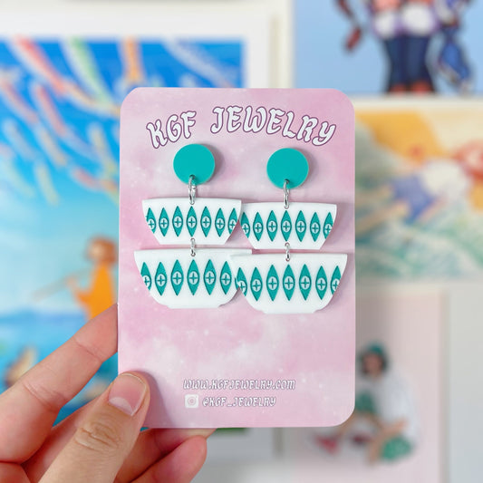 Eyes Pyrex Handmade Acrylic Dangle Earrings & Keychains