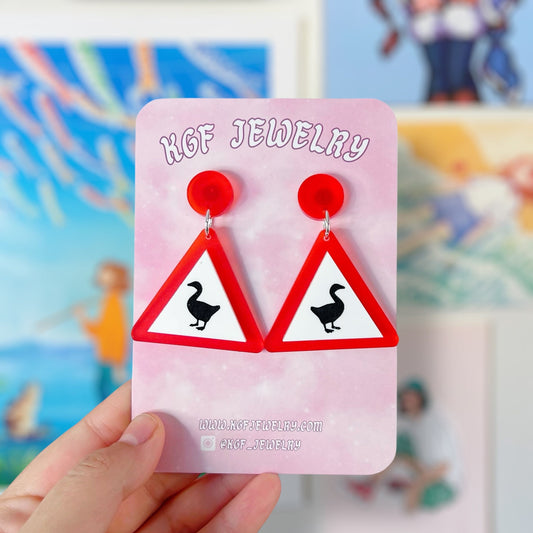 Goose Game Handmade Acrylic Dangle Earrings & Keychains
