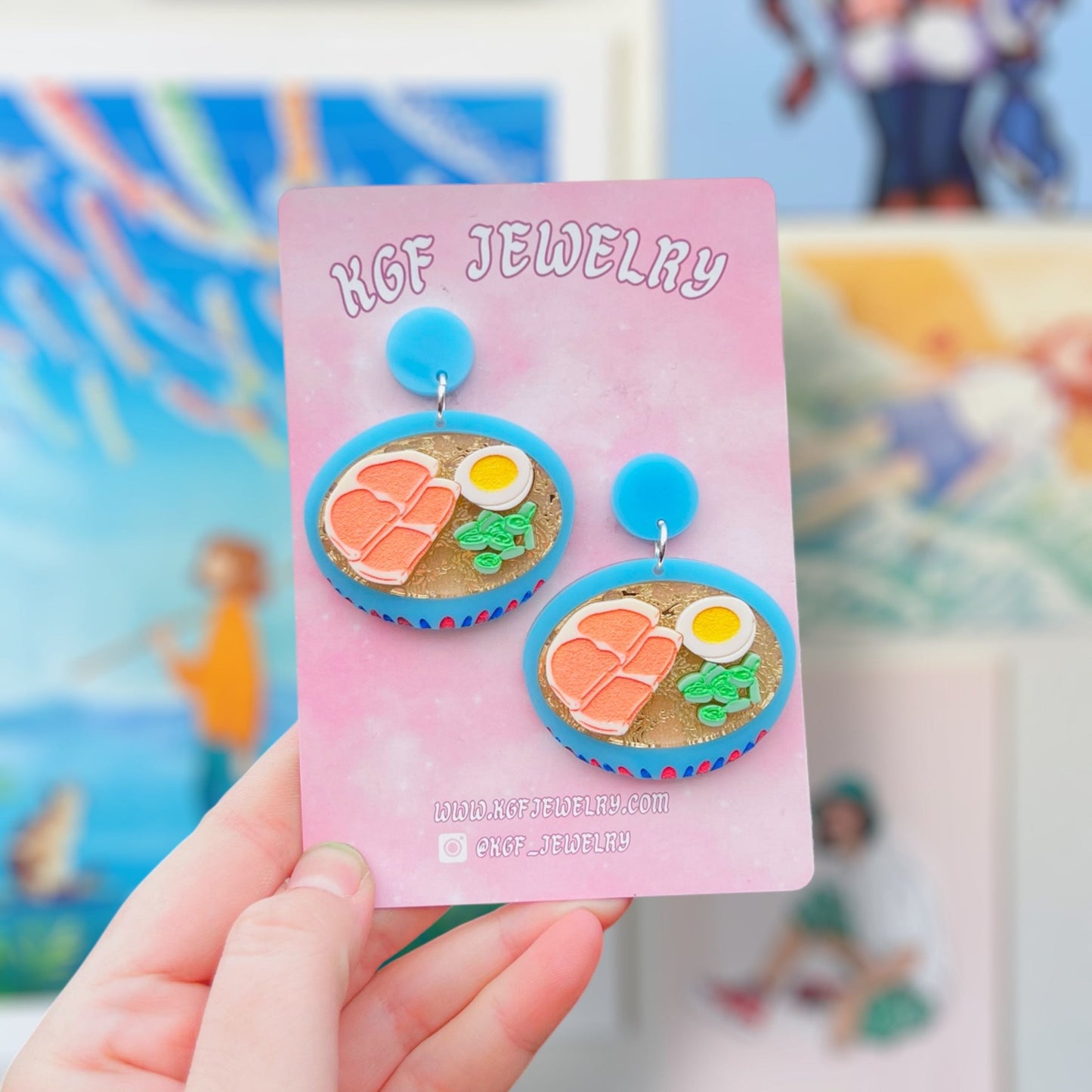 Ponyo Ramen Acrylic Earrings & Keychains